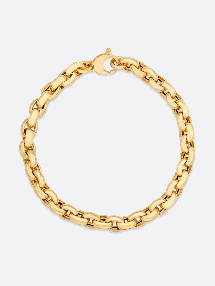 Icons Yellow Gold Rolo Link Bracelet - Image 3