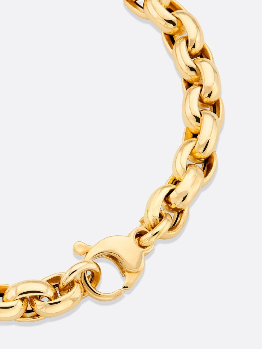 Icons Yellow Gold Rolo Link Bracelet - Image 4