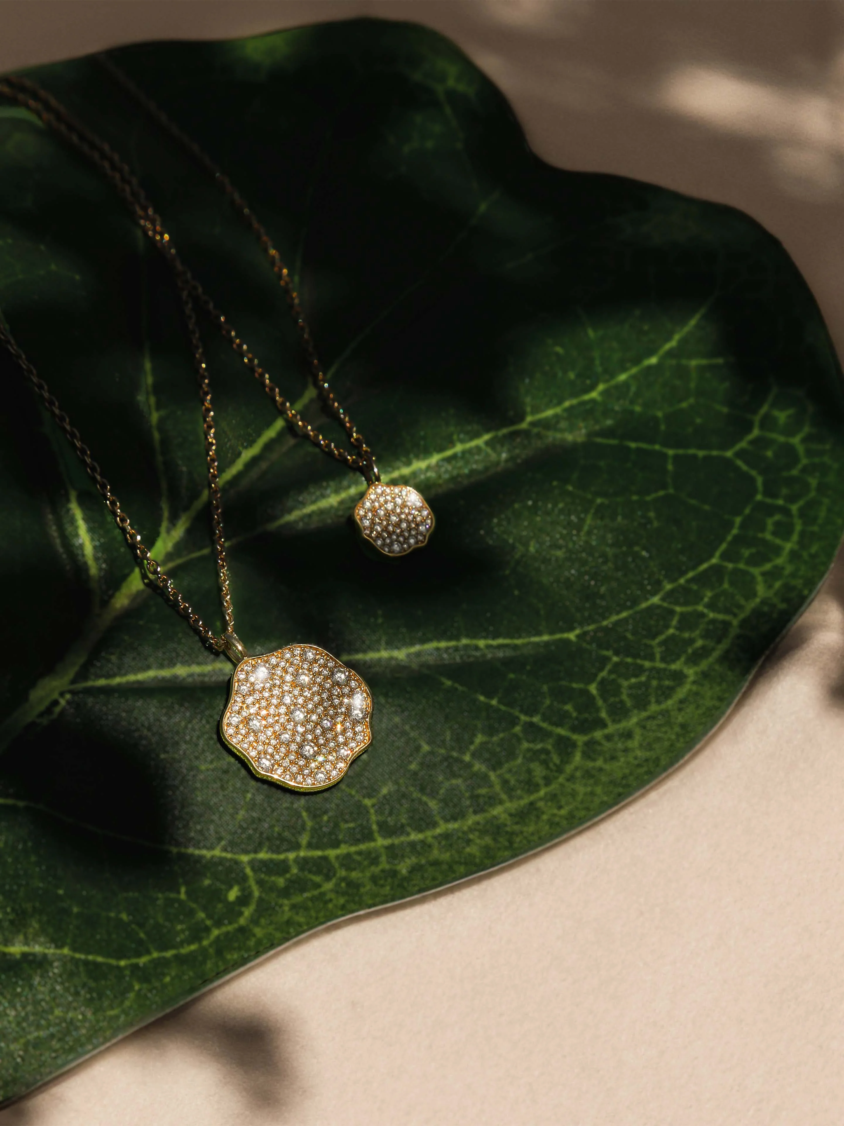 Petite Fleur Pavé Diamond Mini Pendant Necklace - Image 5