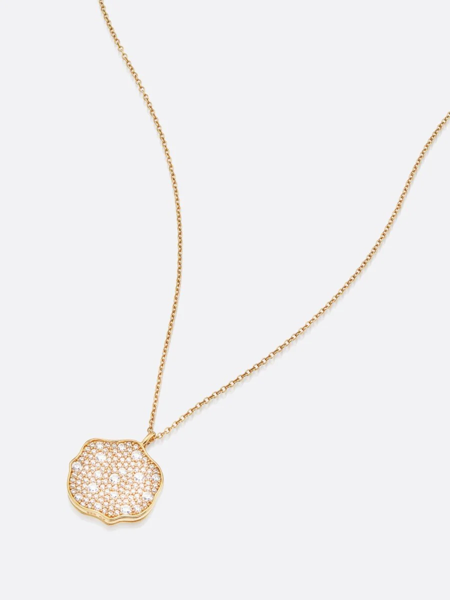 Petite Fleur Pavé Diamond Pendant Necklace - Image 5