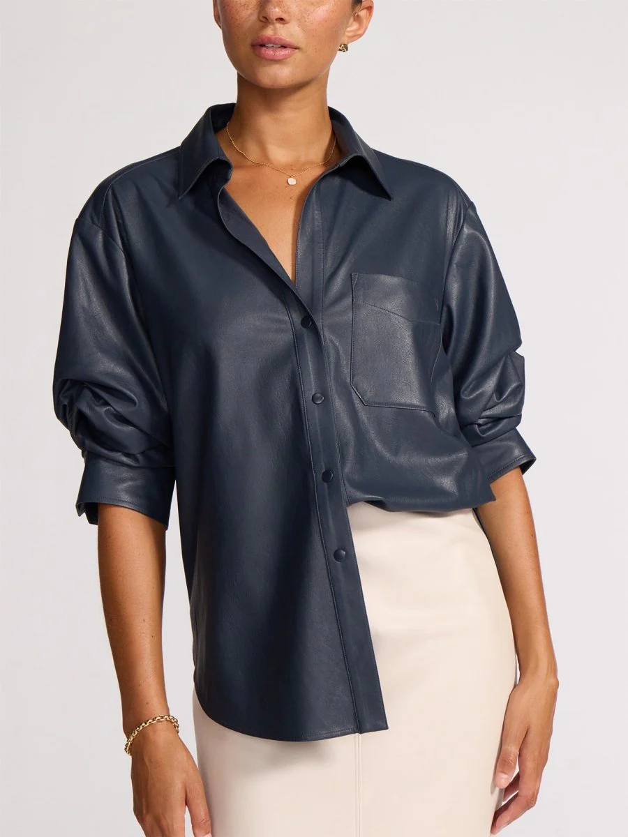 The Pia Vegan Leather Shirt - Image 3
