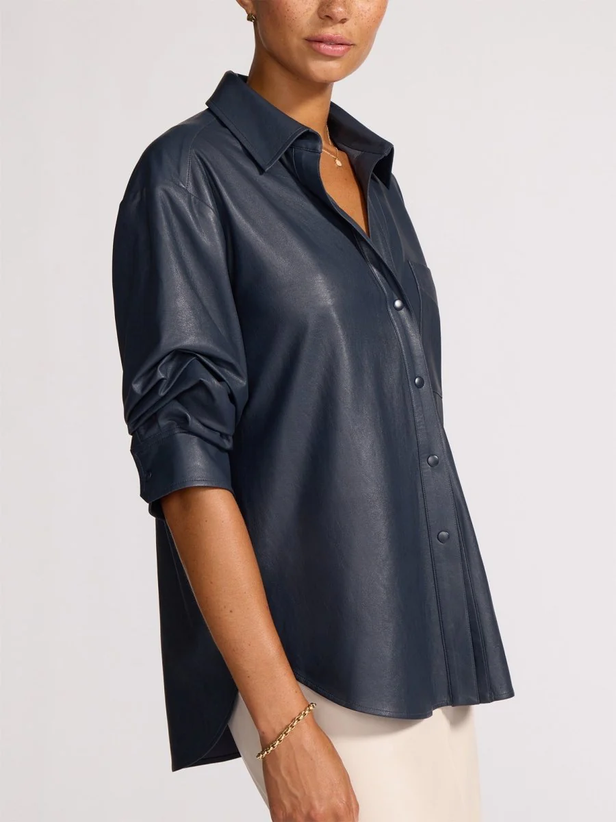 The Pia Vegan Leather Shirt - Image 4