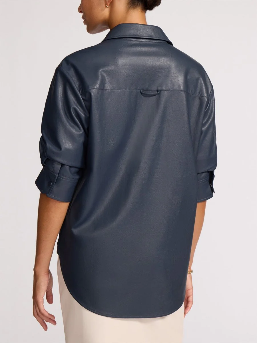 The Pia Vegan Leather Shirt - Image 5