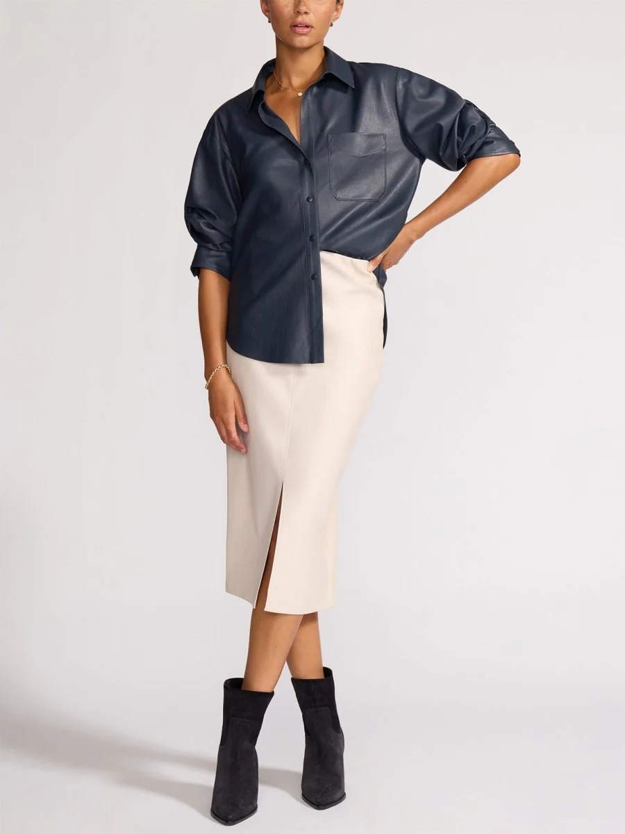 The Pia Vegan Leather Shirt - Image 7