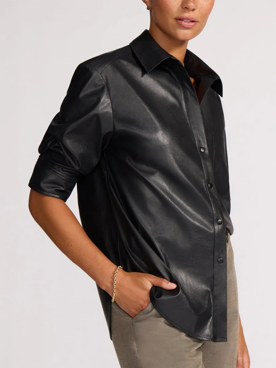 The Pia Vegan Leather Shirt - Image 4