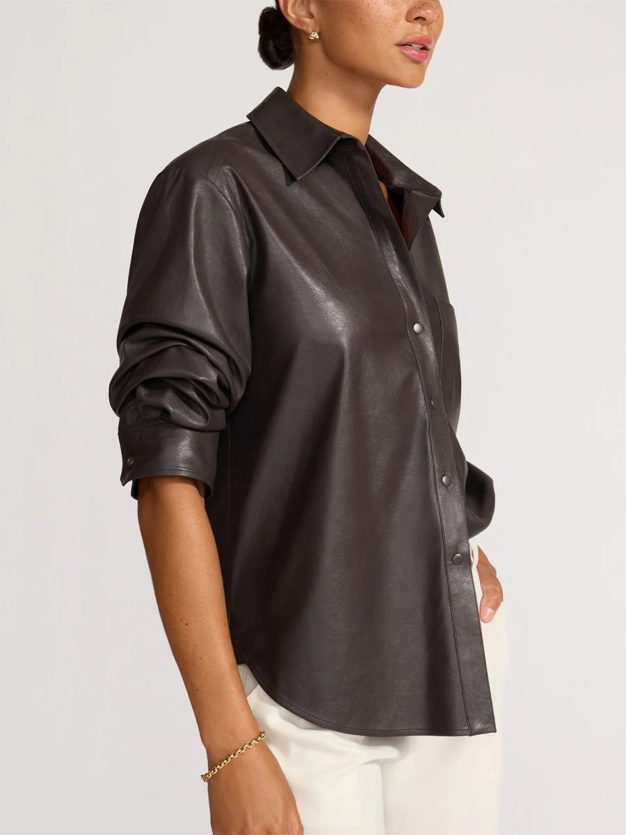 The Pia Vegan Leather Shirt - Image 4