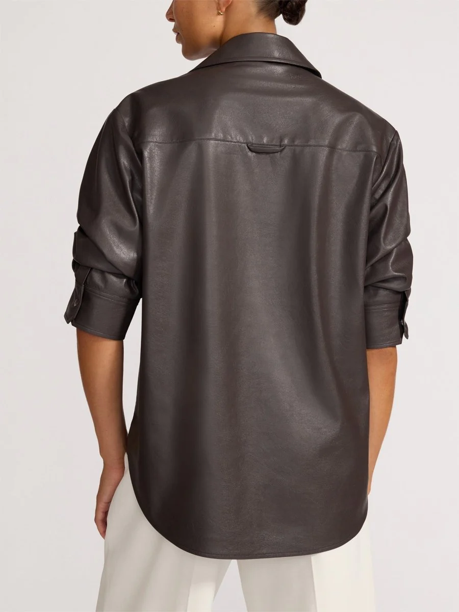 The Pia Vegan Leather Shirt - Image 5