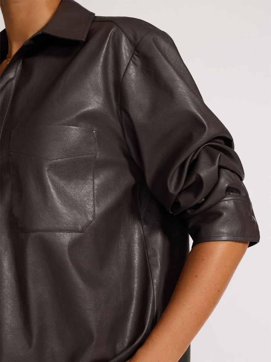 The Pia Vegan Leather Shirt - Image 6
