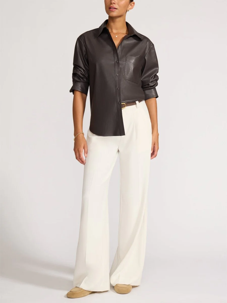 The Pia Vegan Leather Shirt - Image 7